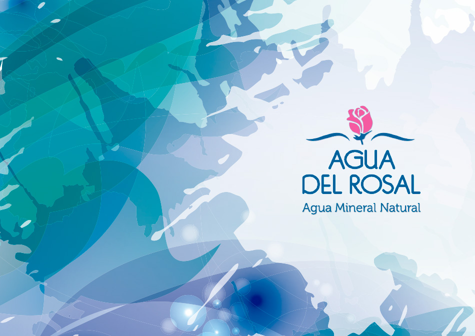 Proyecto de imagen corporativa Agua del Rosal, diseño de elementos de comunicación, catálogo de productos
