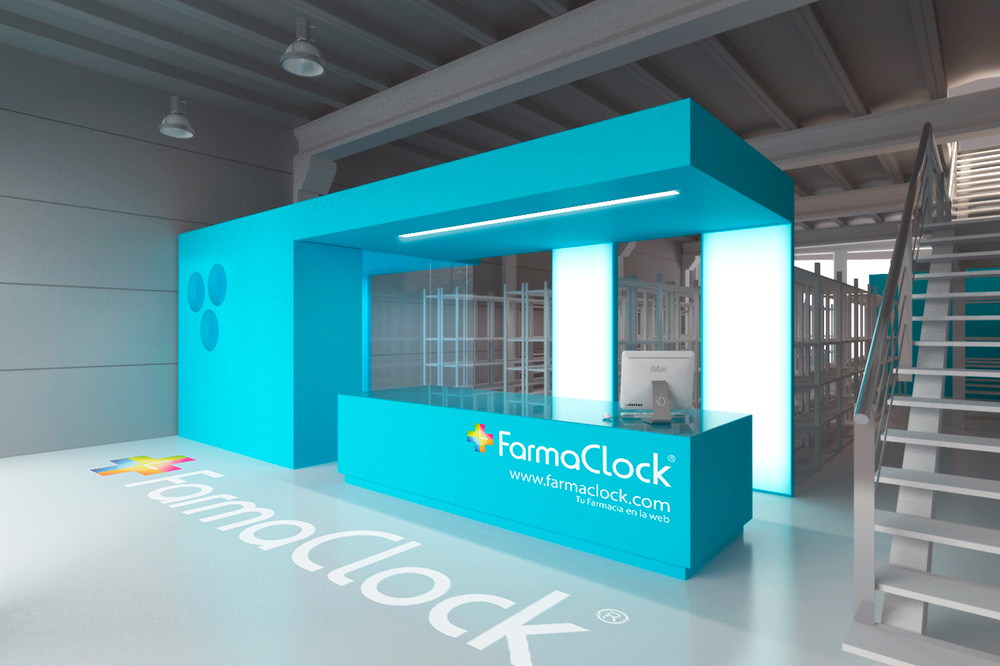 Proyecto de arquitectura corporativa FarmaClock, infografía 3D 1. Proyecto de arquitectura corporativa FarmaClock, infografía 3D 1.