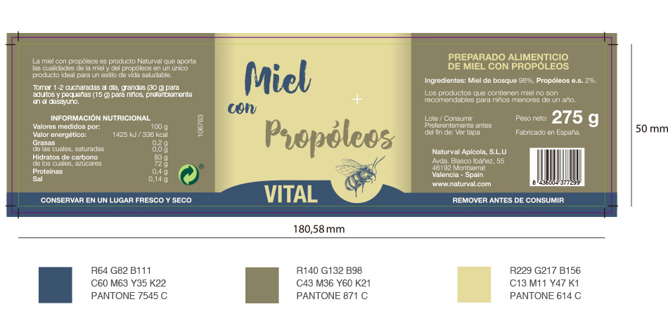 Diseño etiqueta miel con propoleos Diseño etiqueta miel con propoleos
