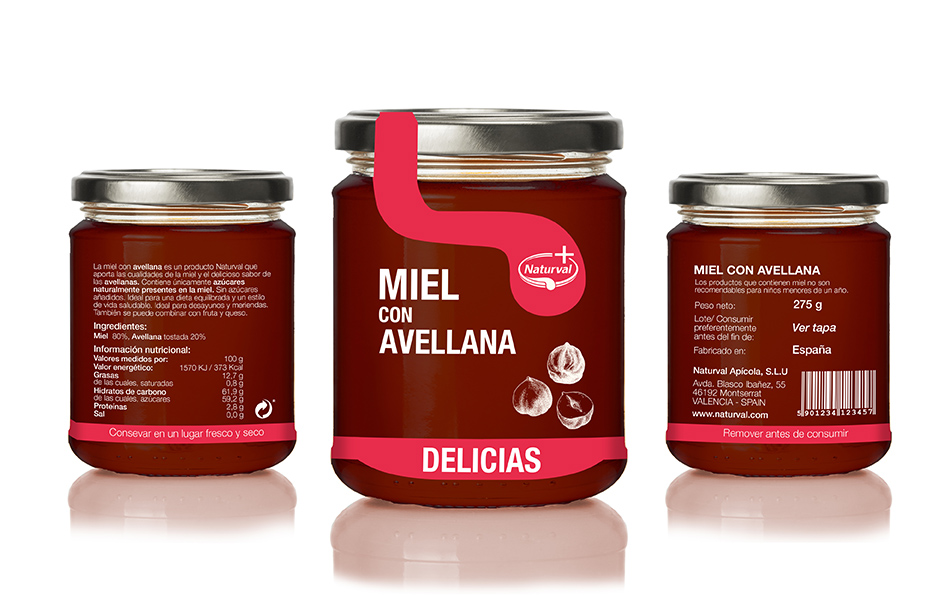Diseño etiqueta miel con avellana Diseño etiqueta miel con avellana