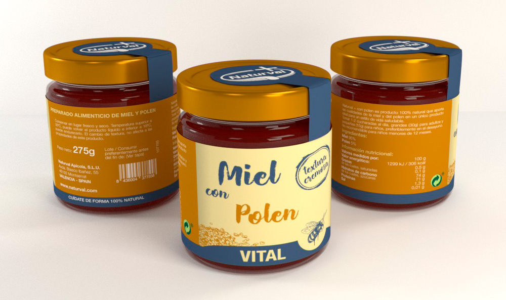 Diseño packaging miel con polen Diseño packaging miel con polen