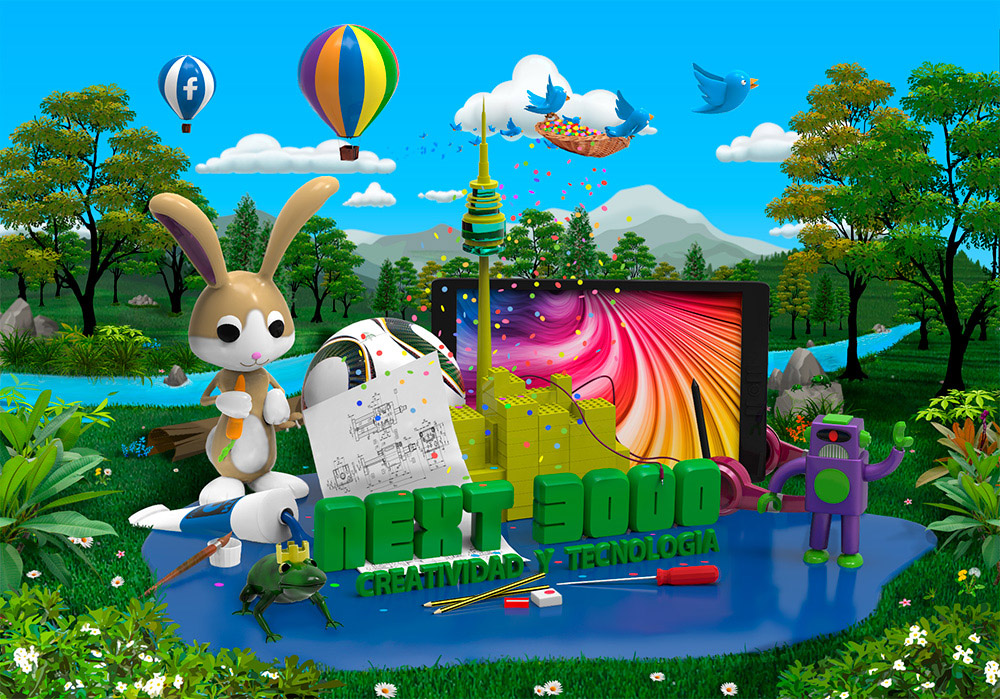 Next 3000 Creatividad y Tecnología, infografía 3D.