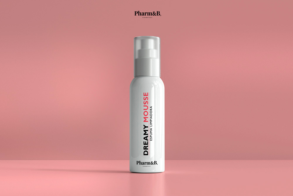 Diseño de packaging realizado para la marca de cosmética Pharm&B, bote espuma. Diseño de packaging realizado para la marca de cosmética Pharm&B, bote espuma.