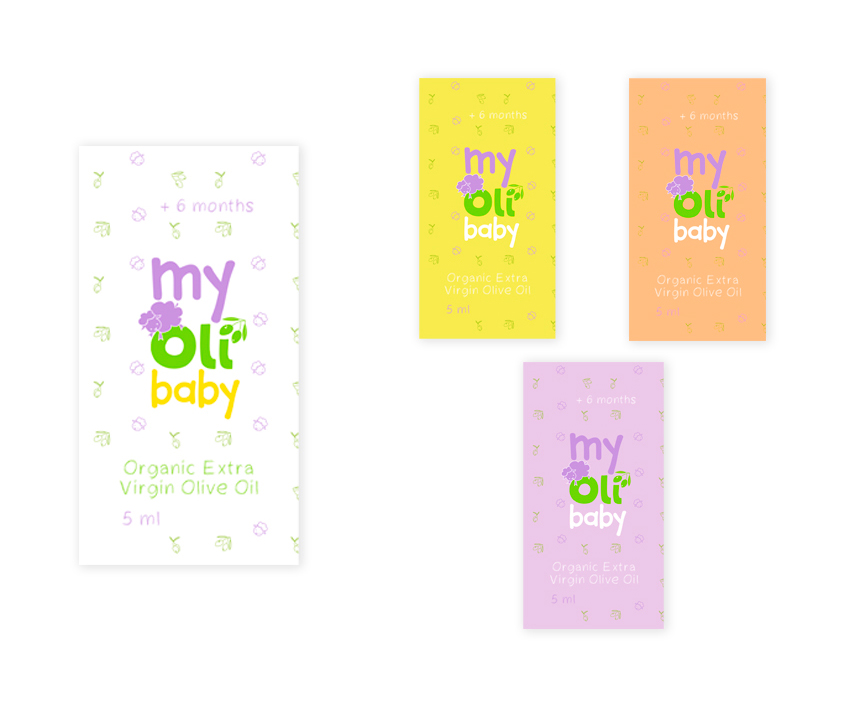 Proyecto de diseño de imagen corporativa my Olibaby, imagen 3, diseño de etiquetas sobres monodosis. Proyecto de diseño de imagen corporativa my Olibaby, imagen 3, diseño de etiquetas sobres monodosis.