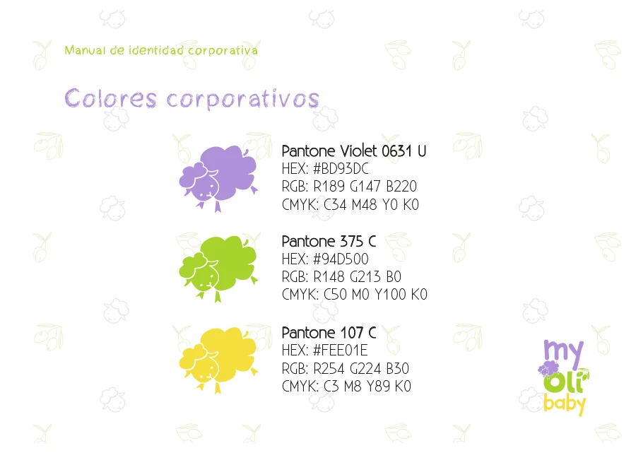 my Olibaby, colores corporativos my Olibaby, colores corporativos