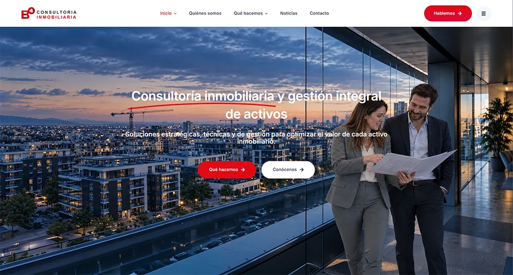 Proyecto desarrollo web B4 Consultoría Inmobiliaria y Gestión Integral de Activos Proyecto desarrollo web B4 Consultoría Inmobiliaria y Gestión Integral de Activos
